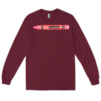Burgundy pink crayon fa element Long Sleeve Tee - FaDigitalArtStudio
