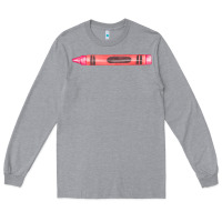 Heather Grey pink crayon fa element Long Sleeve Tee - FaDigitalArtStudio