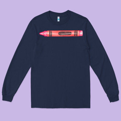Pink Crayon Fa Element Long Sleeve Tee Designed By Fadigitalartstudio