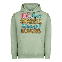Pigment Oil Green 100 days of sparkle learning and loughs Urban Hoodie - Artiststas