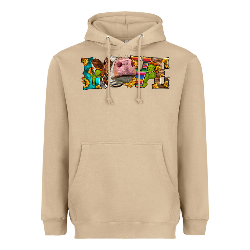 Western Love Simmental Cow Heavyweight Hoodie by LillyAllenDesigns | Teevron