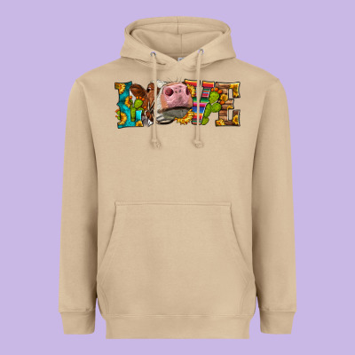 Western Love Simmental Cow Heavyweight Hoodie Designed By Lillyallendesigns