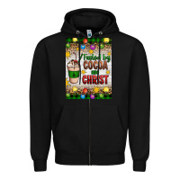 Black christmas fueled by cocoa and christ Zipper Hoodie - Artiststas