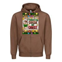 Chestnut christmas fueled by cocoa and christ Zipper Hoodie - Artiststas