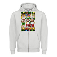 Dove Grey christmas fueled by cocoa and christ Zipper Hoodie - Artiststas