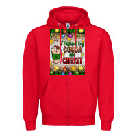 Red christmas fueled by cocoa and christ Zipper Hoodie - Artiststas