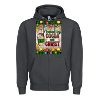 Smoke christmas fueled by cocoa and christ Zipper Hoodie - Artiststas