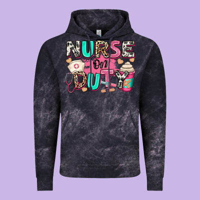 Nurse On Duty Vintage Hoodie Designed By Ranaportraitstore