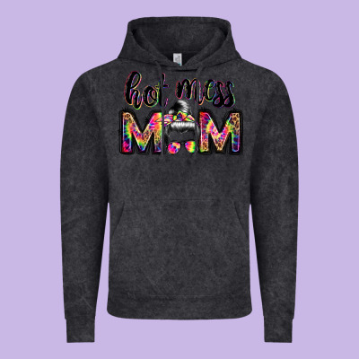 Hot Mess Mom Messy Bun Vintage Hoodie Designed By Jahusdesignshop