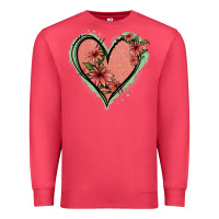Cardinal Pink Glitter Floral Heart Premium Sweatshirt - Jasminsmagicworld