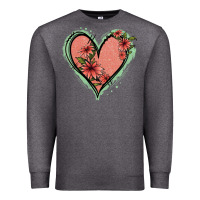Charcoal Heather Pink Glitter Floral Heart Premium Sweatshirt - Jasminsmagicworld