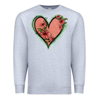 Heather Grey Pink Glitter Floral Heart Premium Sweatshirt - Jasminsmagicworld