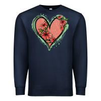 Navy Pink Glitter Floral Heart Premium Sweatshirt - Jasminsmagicworld