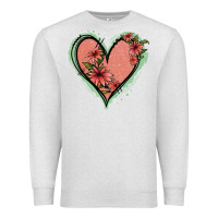 Oatmeal Heather Pink Glitter Floral Heart Premium Sweatshirt - Jasminsmagicworld