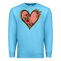 Ocean Blue Pink Glitter Floral Heart Premium Sweatshirt - Jasminsmagicworld
