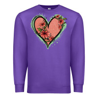 Purple Pink Glitter Floral Heart Premium Sweatshirt - Jasminsmagicworld