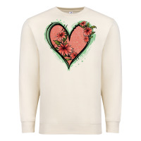 Sandshell Pink Glitter Floral Heart Premium Sweatshirt - Jasminsmagicworld