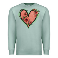Seafoam Pink Glitter Floral Heart Premium Sweatshirt - Jasminsmagicworld