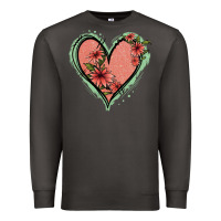 Smoke Pink Glitter Floral Heart Premium Sweatshirt - Jasminsmagicworld