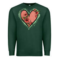 Sports Green Pink Glitter Floral Heart Premium Sweatshirt - Jasminsmagicworld