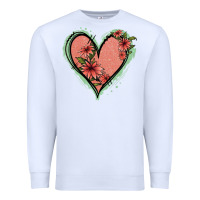 White Pink Glitter Floral Heart Premium Sweatshirt - Jasminsmagicworld