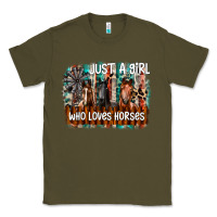 Army Green just a girl who loves horses Classic Tee - CowhideDigitalArt