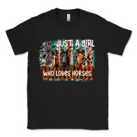 Black just a girl who loves horses Classic Tee - CowhideDigitalArt