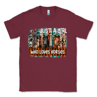 Burgundy just a girl who loves horses Classic Tee - CowhideDigitalArt