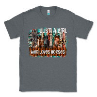 Charcoal Heather just a girl who loves horses Classic Tee - CowhideDigitalArt