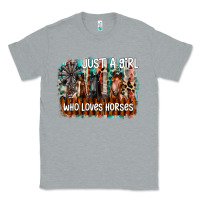 Heather Grey just a girl who loves horses Classic Tee - CowhideDigitalArt