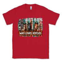 Red just a girl who loves horses Classic Tee - CowhideDigitalArt