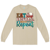 Mushroom eat sleep baseball repeat Long Sleeve Tee - HRA Design Shop