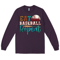 Eat Sleep Baseball Repeat Long Sleeve Tee | Teevron