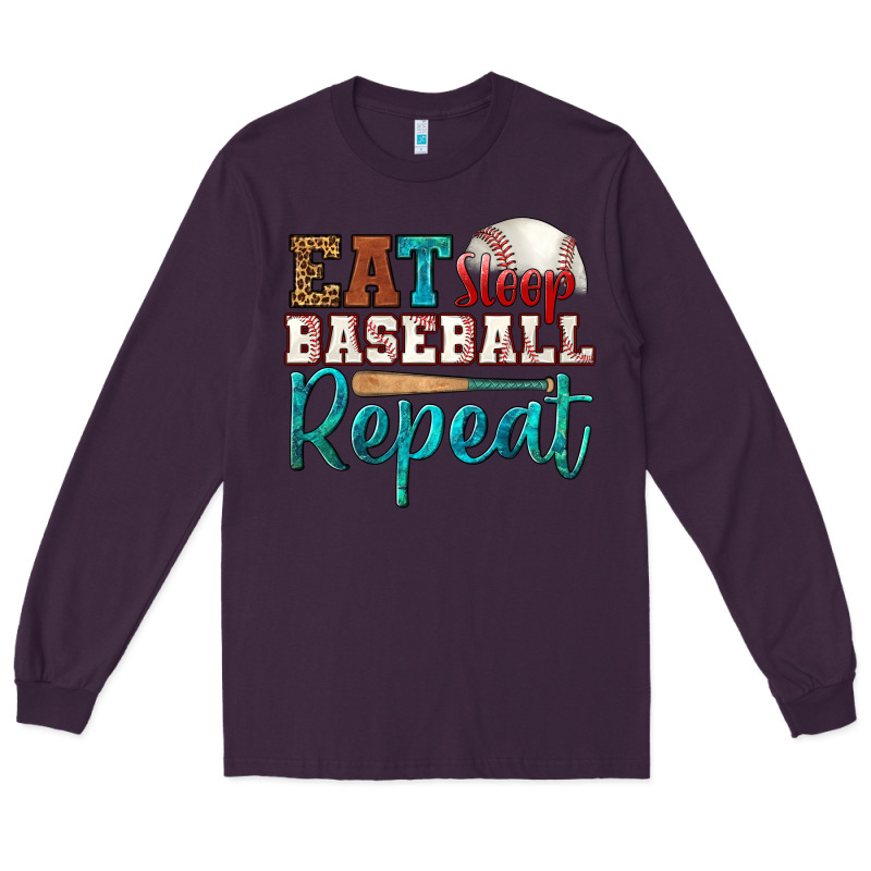 Eat Sleep Baseball Repeat Long Sleeve Tee by HRA Design Shop | Teevron