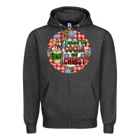 Charcoal Heather christmas fueled by cocoa and christ ornament Zipper Hoodie - Artiststas