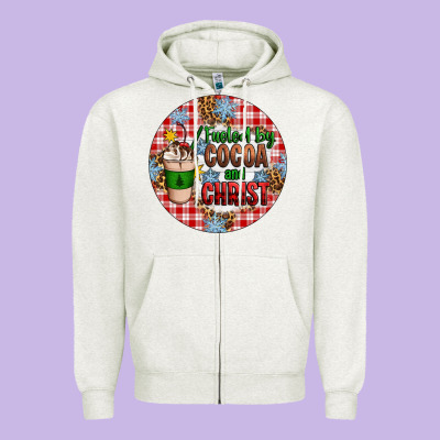 Christmas Fueled By Cocoa And Christ Ornament Zipper Hoodie Designed By Artiststas