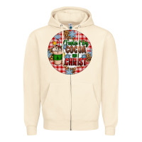Sandshell christmas fueled by cocoa and christ ornament Zipper Hoodie - Artiststas