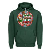 Sports Green christmas fueled by cocoa and christ ornament Zipper Hoodie - Artiststas