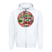 White christmas fueled by cocoa and christ ornament Zipper Hoodie - Artiststas