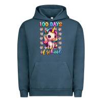 Pigment Midnight Navy 100 days of school unicorn Urban Hoodie - Artiststas