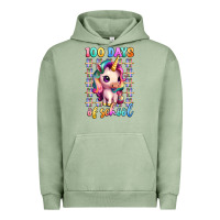 Pigment Oil Green 100 days of school unicorn Urban Hoodie - Artiststas