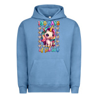 Pigment Pebble Blue 100 days of school unicorn Urban Hoodie - Artiststas