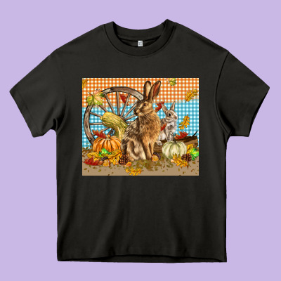Fall Rabbit  Mousepad Heavy Core Tee Designed By Lillyallendesigns
