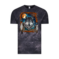 Cloud Black wolf and feathers Vintage Tee - RanaPortraitStore
