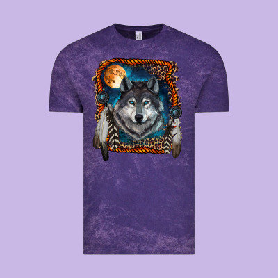 Wolf And Feathers Vintage Tee Designed By Ranaportraitstore