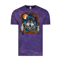 Cloud Purple wolf and feathers Vintage Tee - RanaPortraitStore