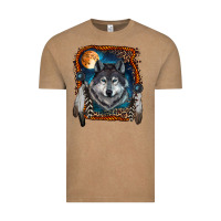 Vintage Coffee wolf and feathers Vintage Tee - RanaPortraitStore