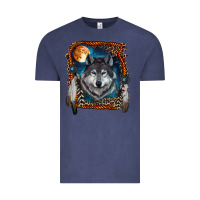 Vintage Denim wolf and feathers Vintage Tee - RanaPortraitStore