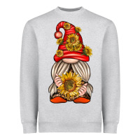 Heather Grey western gnome with sunflowers Heavyweight Sweatshirt - texasbilliewilder