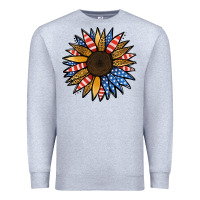 Heather Grey Patriotic Sunflower Premium Sweatshirt - Jasminsmagicworld